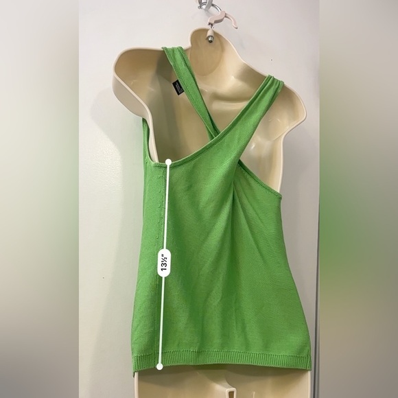 Etcetera Green Knit Tank Top Sleek & Sustainable Sleeveless Knitwear Size Small - Picture 9 of 11
